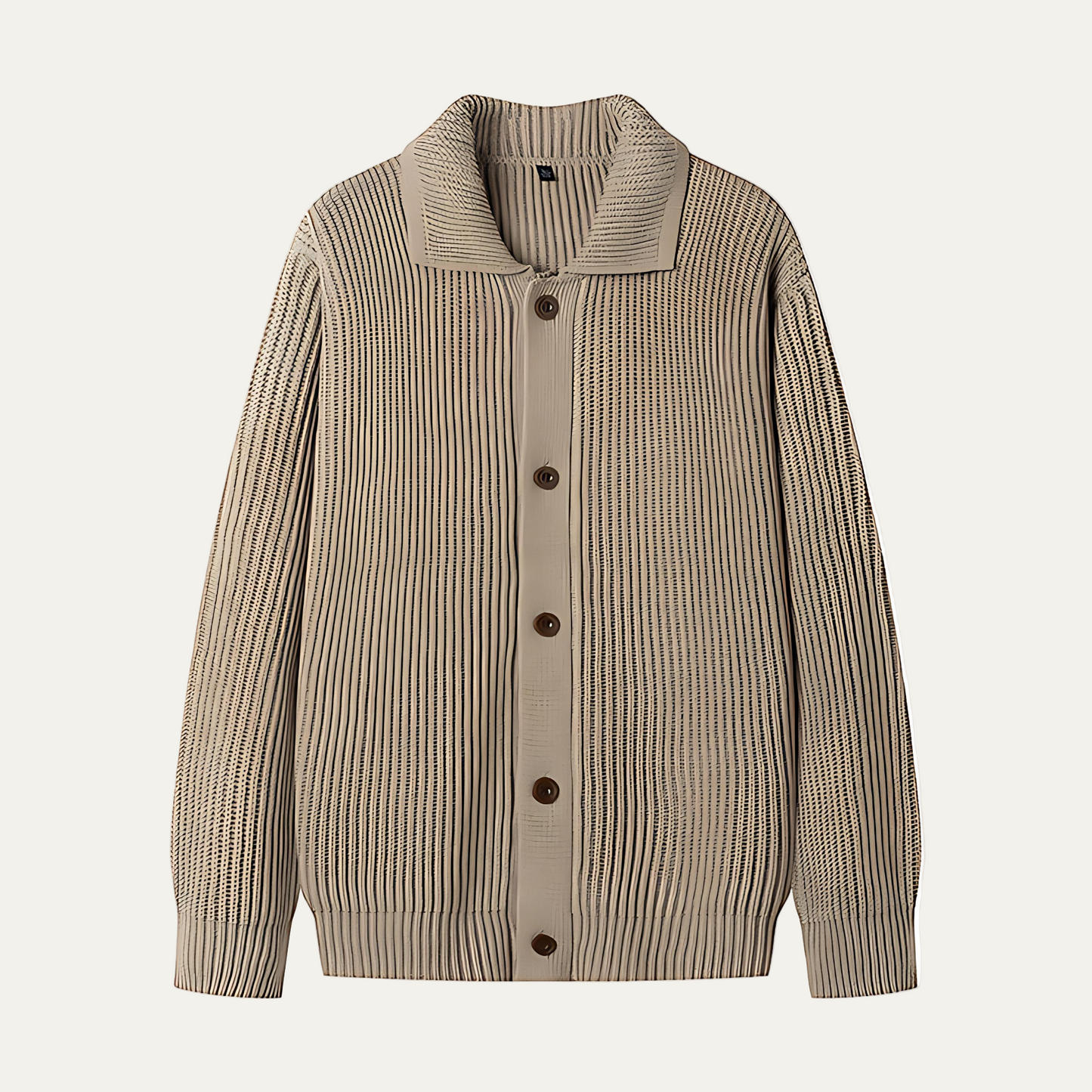 VogeLuxe | Men’s Textured Stripe Knit Button Cardigan