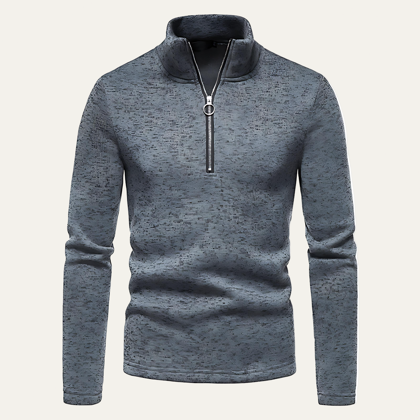 VogeLuxe | Men’s Textured Half Zip Mock Neck Pullover