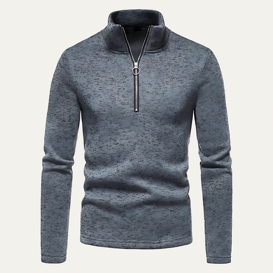 VogeLuxe | Men’s Textured Half Zip Mock Neck Pullover