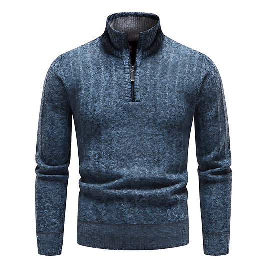 VogeLuxe | Men’s Textured Stand-Up Collar Sweater