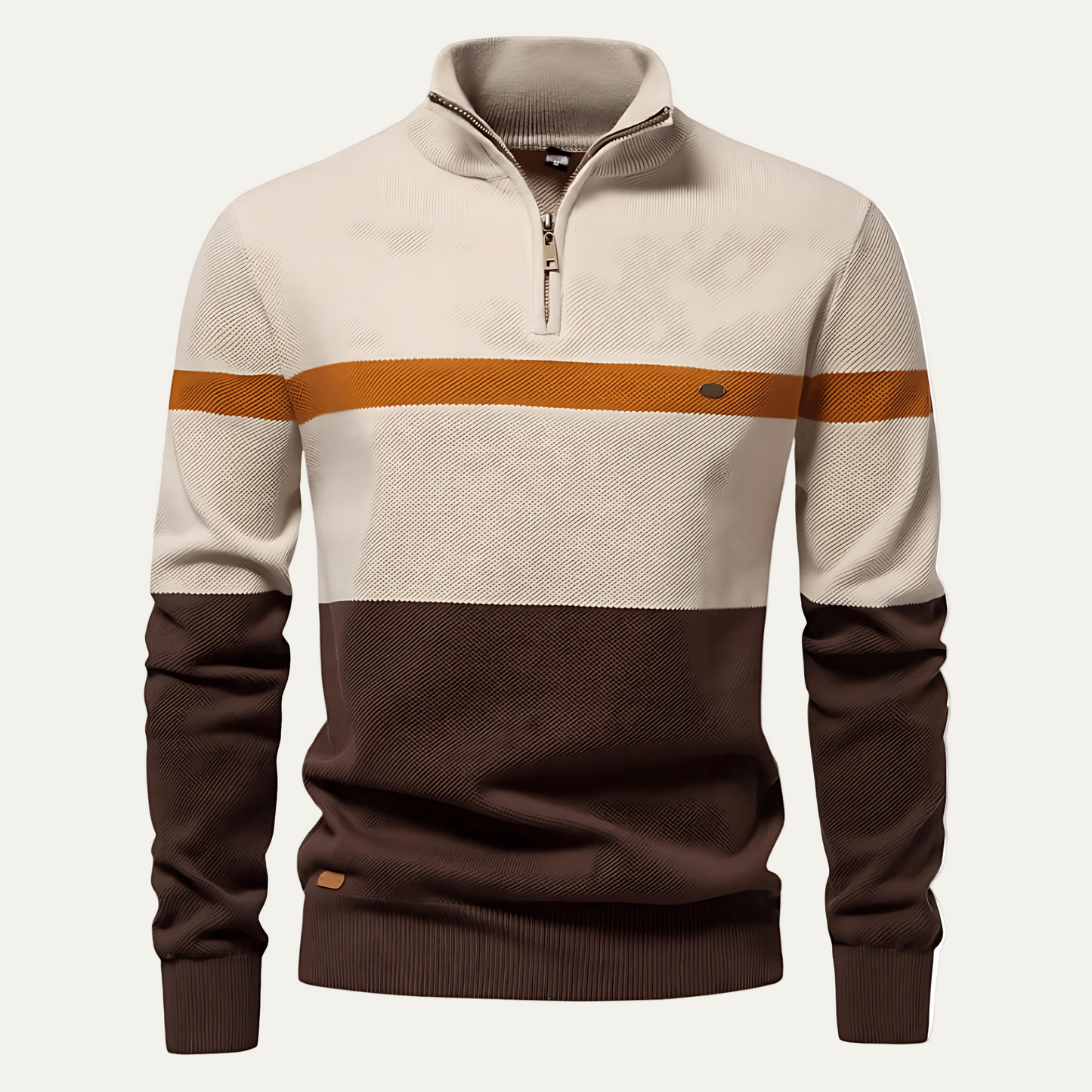 VogeLuxe | Men’s Stylish Quarter Zip Knit Sweater