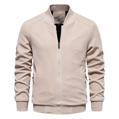VogeLuxe | Men’s Stylish Textured Knit Bomber Jacket