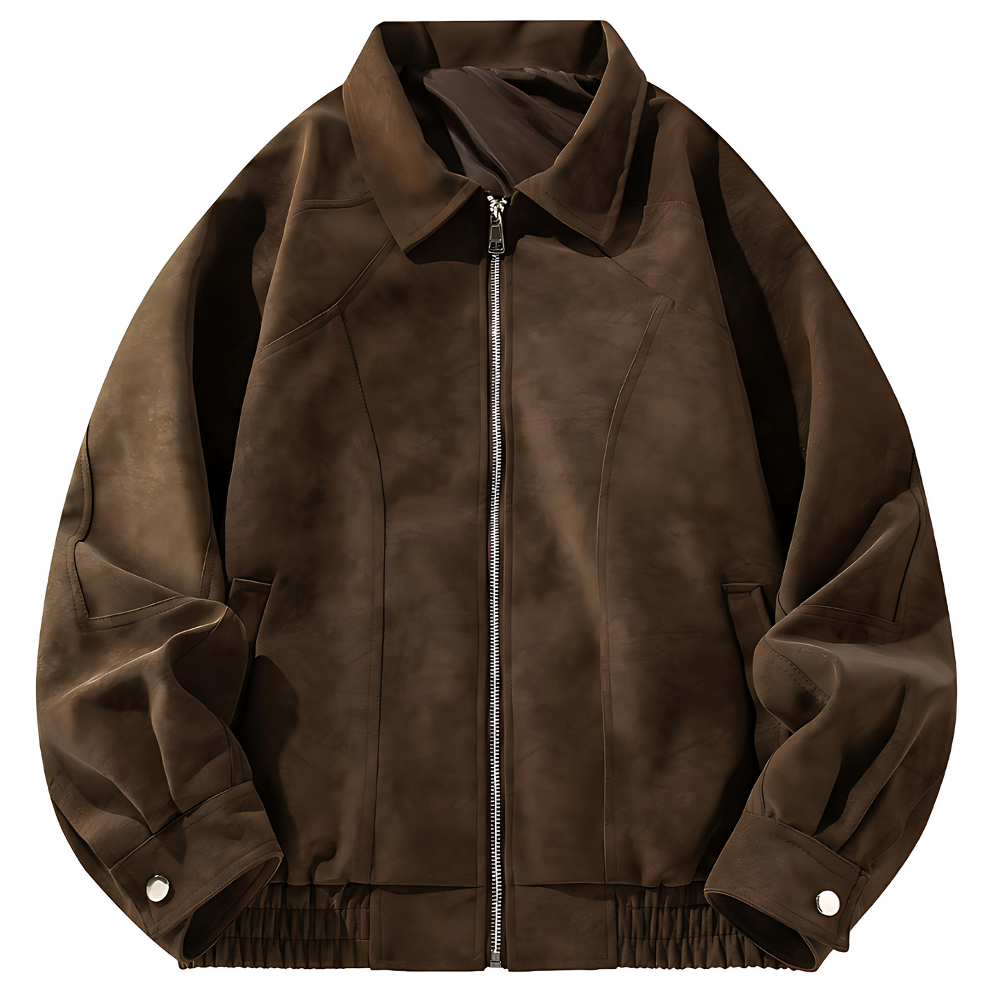 VogeLuxe | Men’s Suede Touch Bomber Jacket