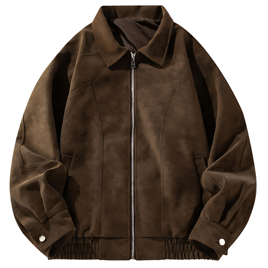 VogeLuxe | Men’s Suede Touch Bomber Jacket