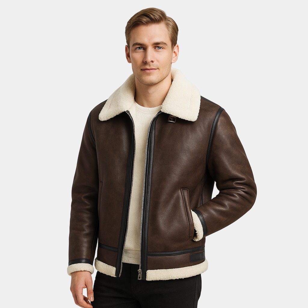Men's Synthetic Shearling Bomber Jacket