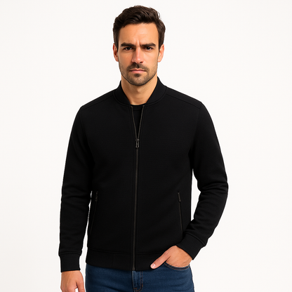VogeLuxe | Men’s Textured Full Zipper Knit Jacket