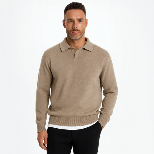 VogeLuxe | Men’s Classic Knit Polo Sweater