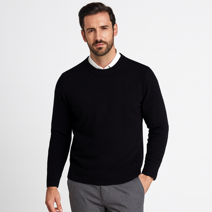 VogeLuxe | Men’s Classic Plain Knit Crew Neck Sweater