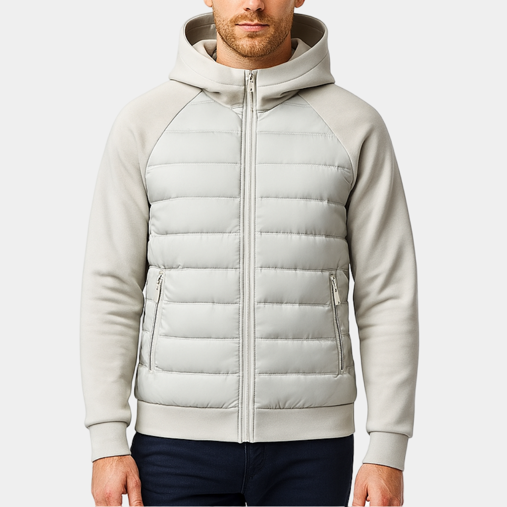 Men's Insulated Hooded Jacket - Lightweight Warm Coat