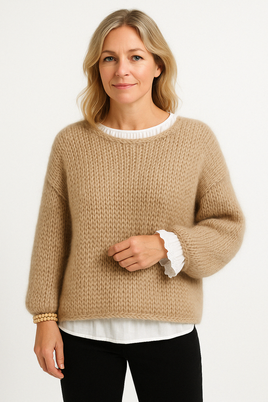 Pink | Ladies Big Relaxed Fit Sweater - VogeLuxe