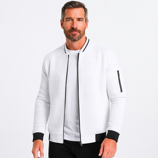 VogeLuxe | Men’s Quilted Full Zip Bomber Jacket