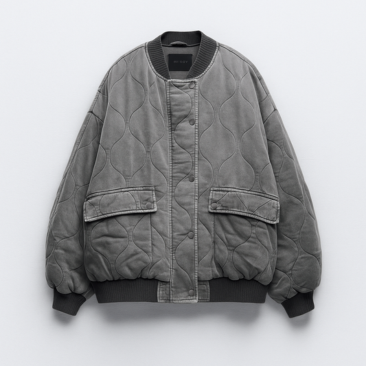 Warm Padded Women's Bomber Coat - VogeLuxe