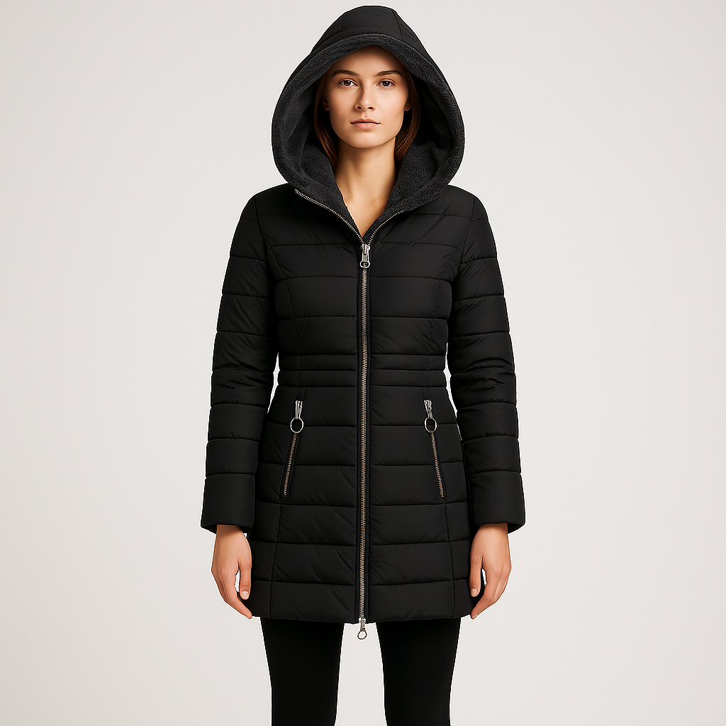 Women's Long Down Hooded Puffer Jacket