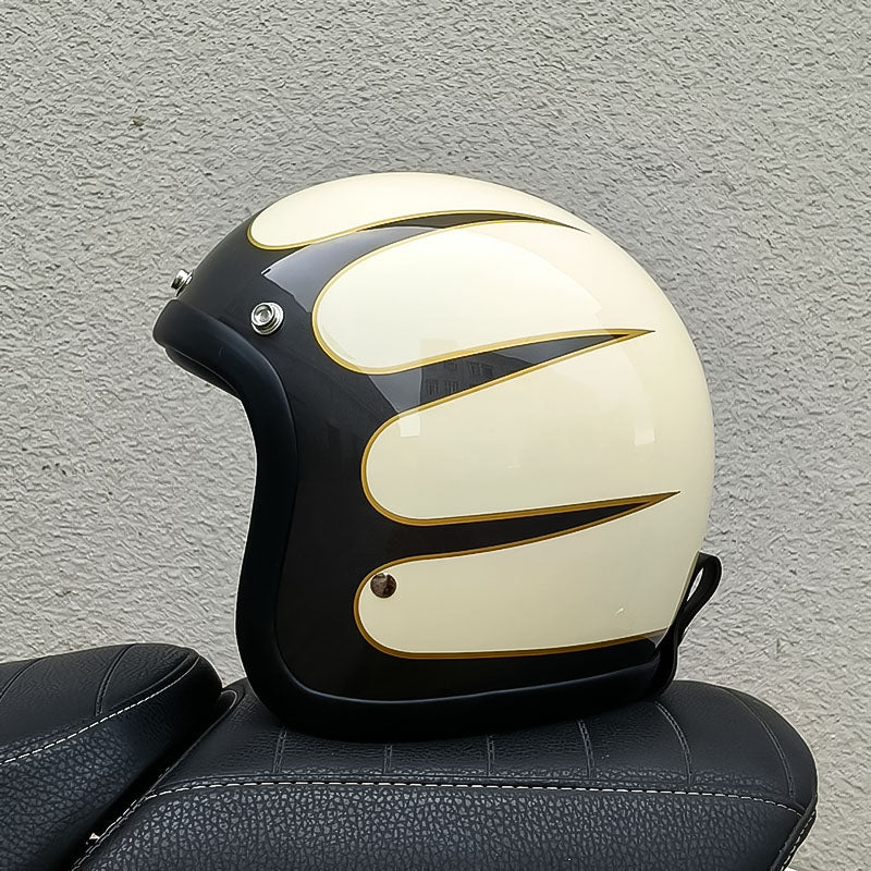 Vintage Style Motorcycle Helmet DOT ECE Approved