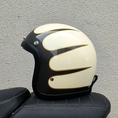 Vintage Style Motorcycle Helmet DOT ECE Approved