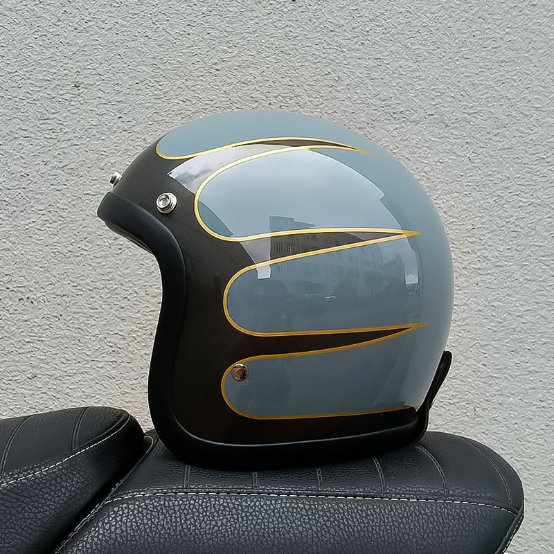 Vintage Style Motorcycle Helmet DOT ECE Approved