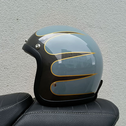 Vintage Style Motorcycle Helmet DOT ECE Approved