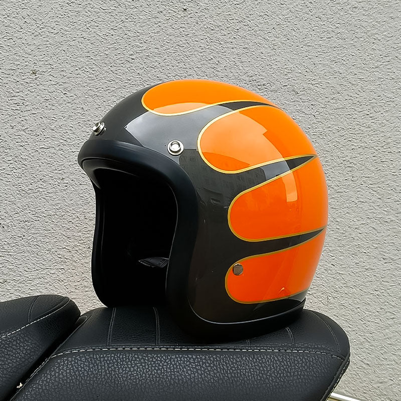 Vintage Style Motorcycle Helmet DOT ECE Approved