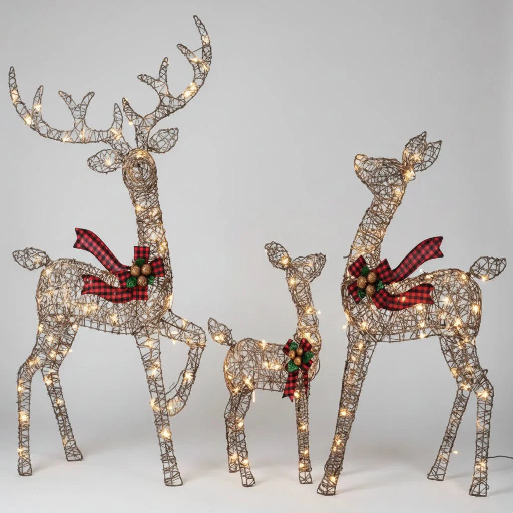 Festive Outdoor Reindeer String Lights Waterproof Christmas Decor