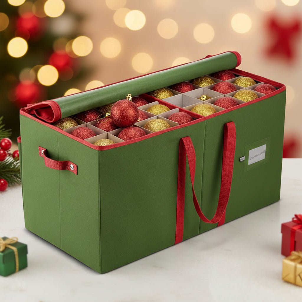 Holiday Decoration Storage Container Big Fabric Red Chest