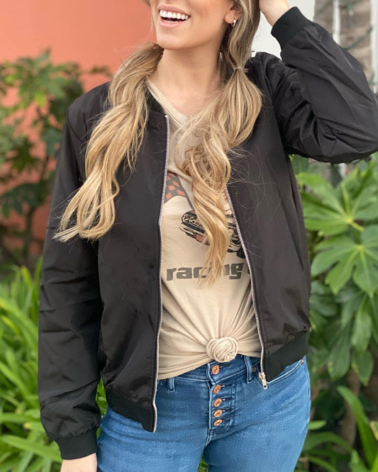 Women's Slim Fit Casual Bomber Jacket - VogeLuxe