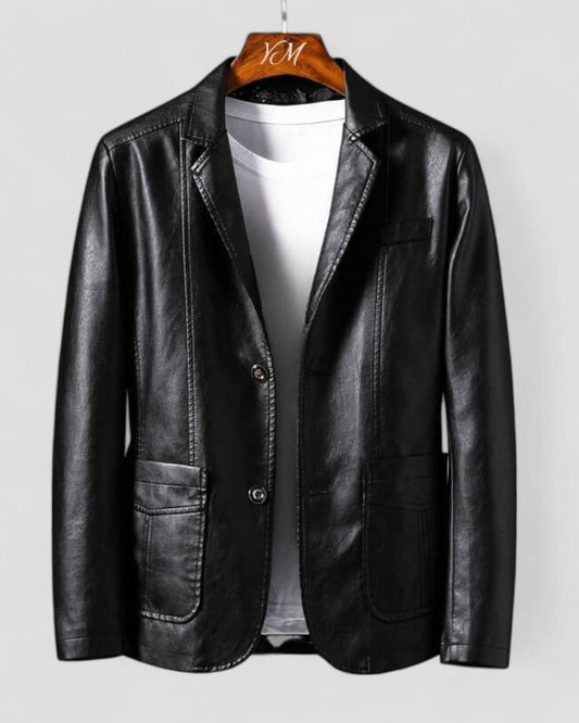 VogeLuxe | Men’s Sleek Leather Blazer
