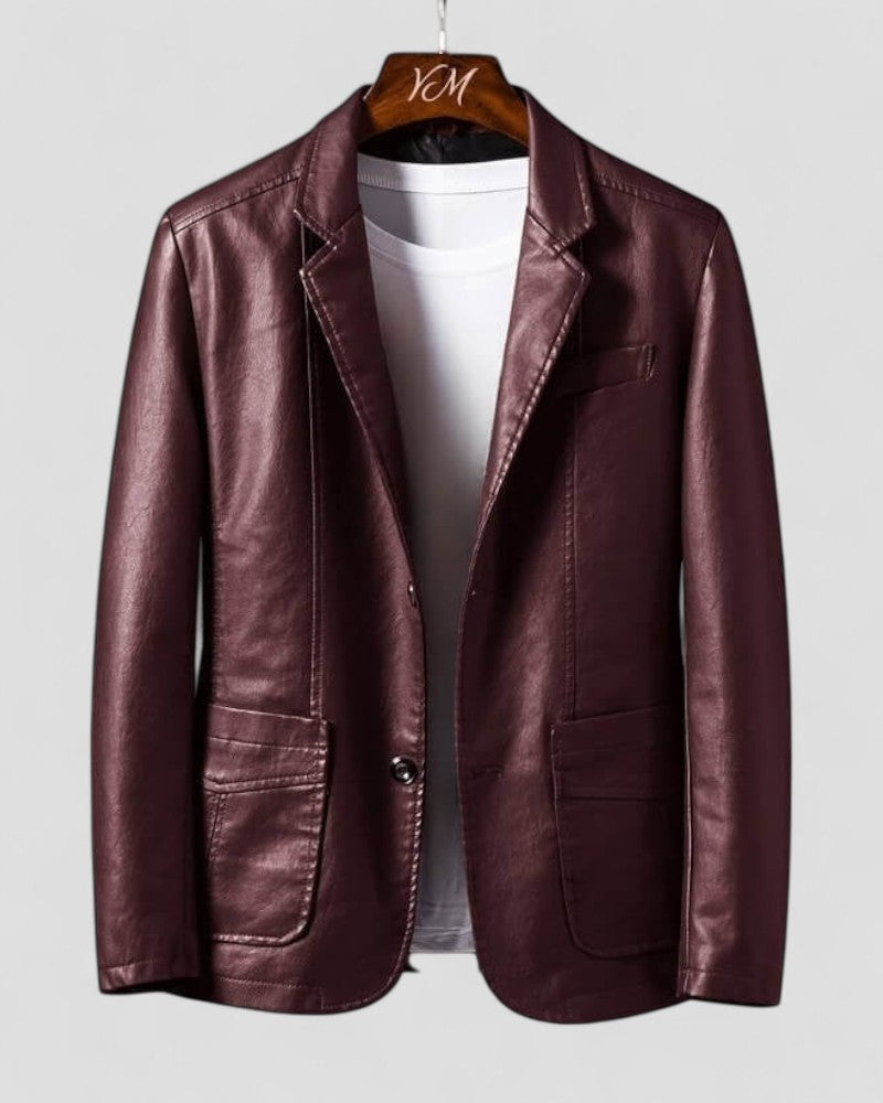 VogeLuxe | Men’s Sleek Leather Blazer