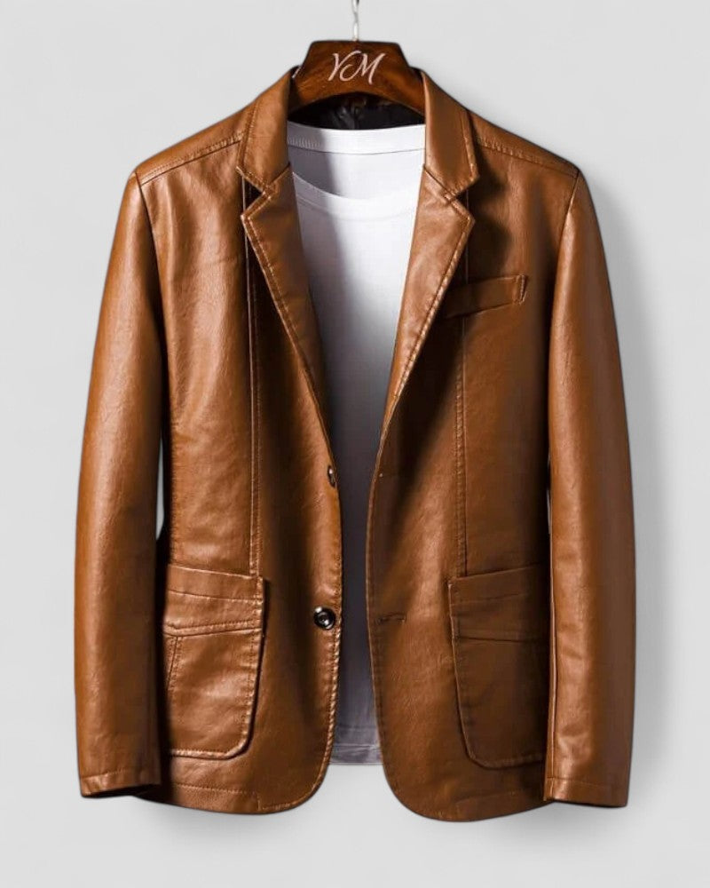 VogeLuxe | Men’s Sleek Leather Blazer
