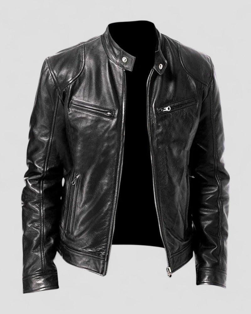 Classic Premium Leather Jacket for Men Slim Fit Design