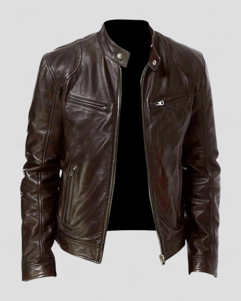 Classic Premium Leather Jacket for Men Slim Fit Design