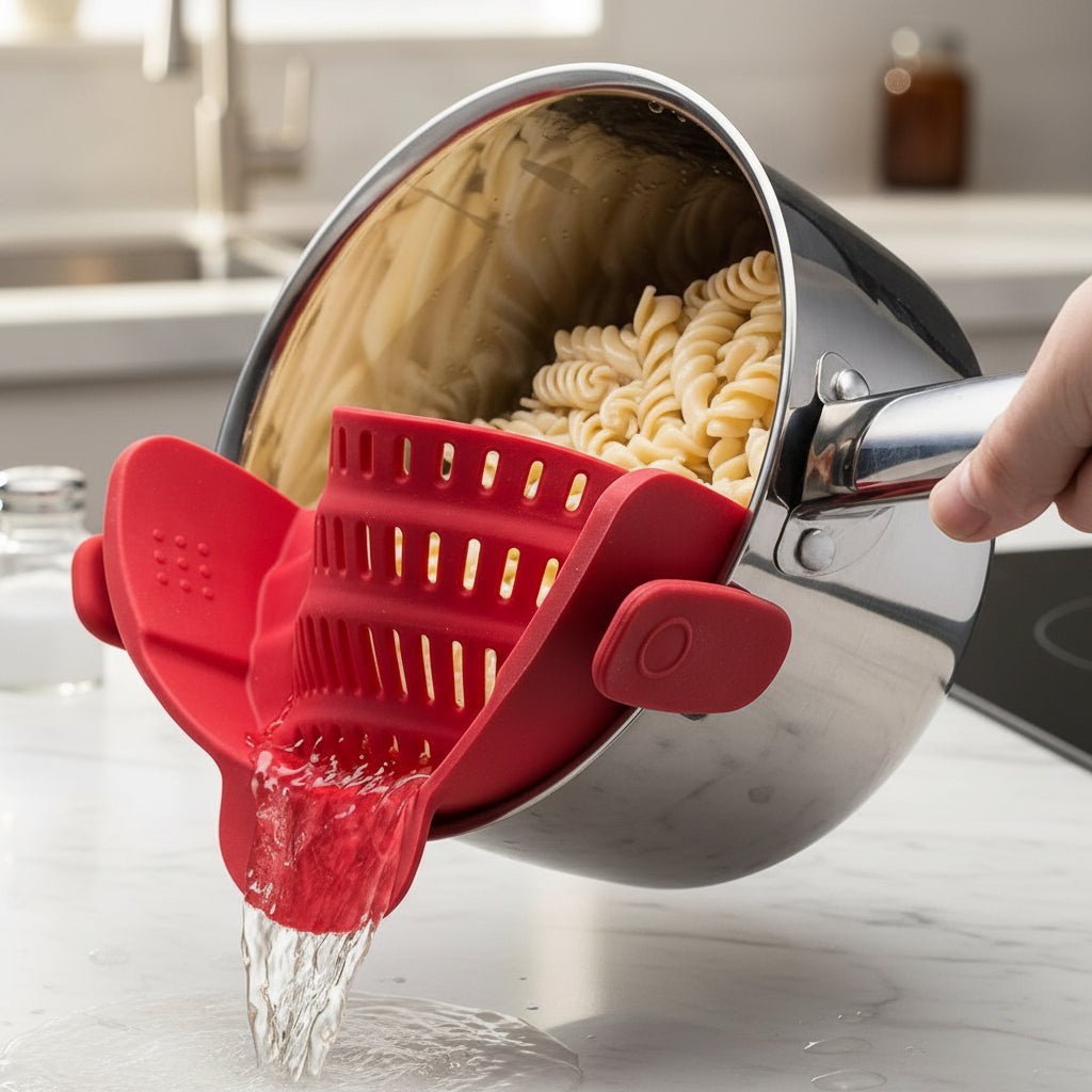 Compact Collapsible Strainer for Pots and Pans
