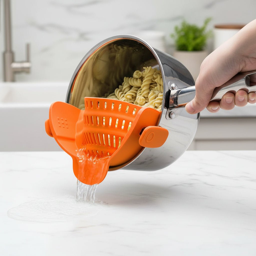 Compact Collapsible Strainer for Pots and Pans