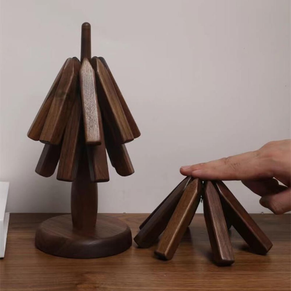 Wooden Table Protector Set Brown Thermal Placemats