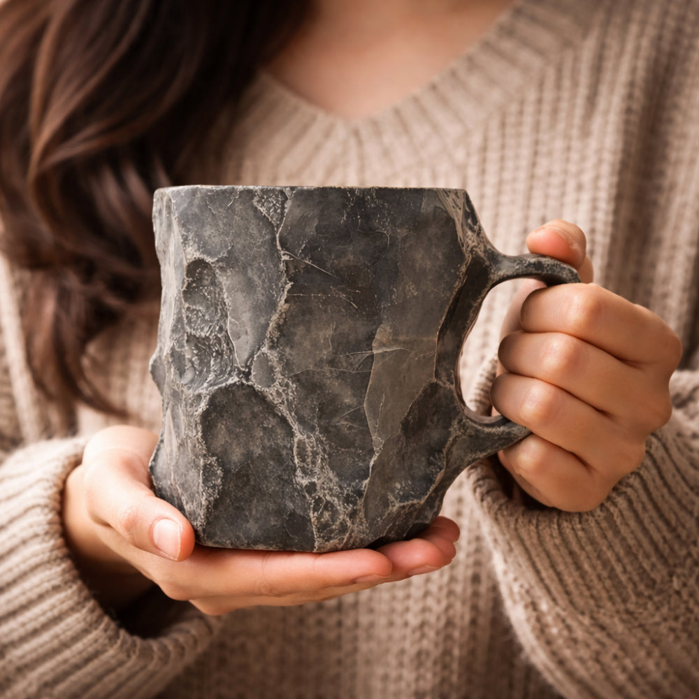 Rustic Stone Pattern Ceramic Coffee Mug