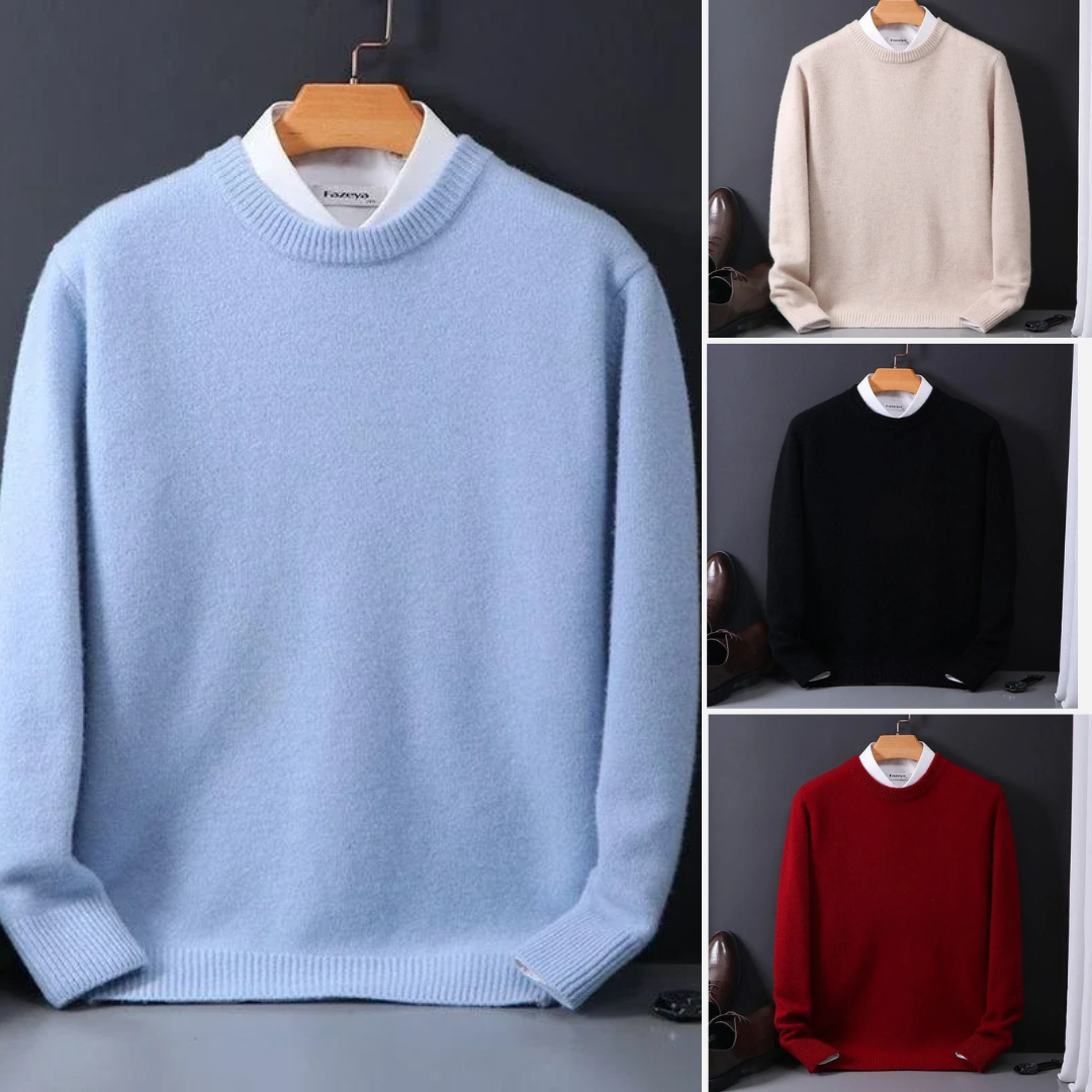 VogeLuxe | Men’s Classic Round Neck Knit Pullover Sweater