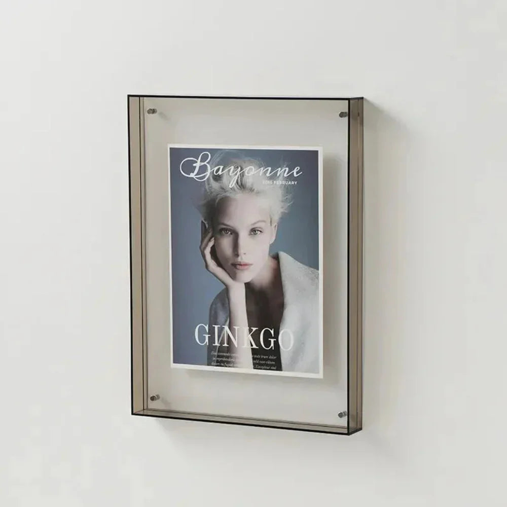 Clear Glass Wall Picture Frame | Sleek Floating Photo Display