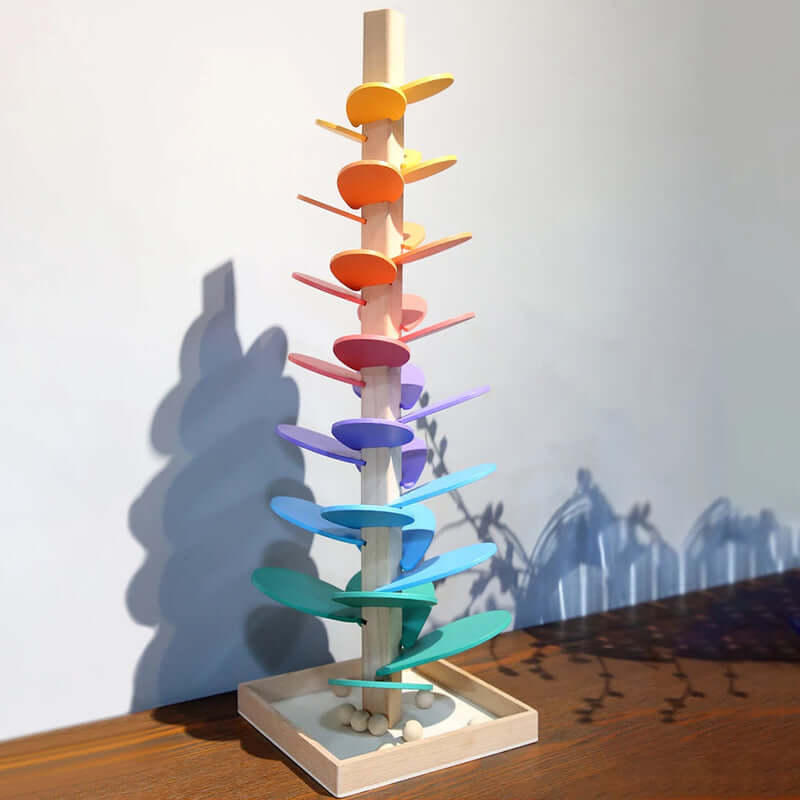 Colorful Wooden Marble Run Sound Toy for Kids