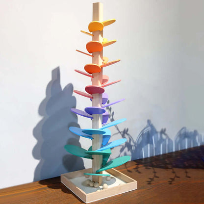 Colorful Wooden Marble Run Sound Toy for Kids