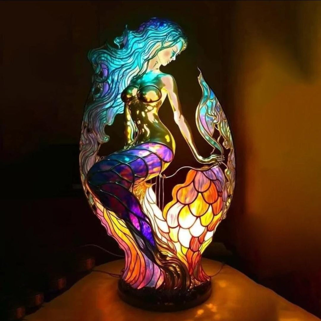 Colorful Stained Glass Animal Table Light