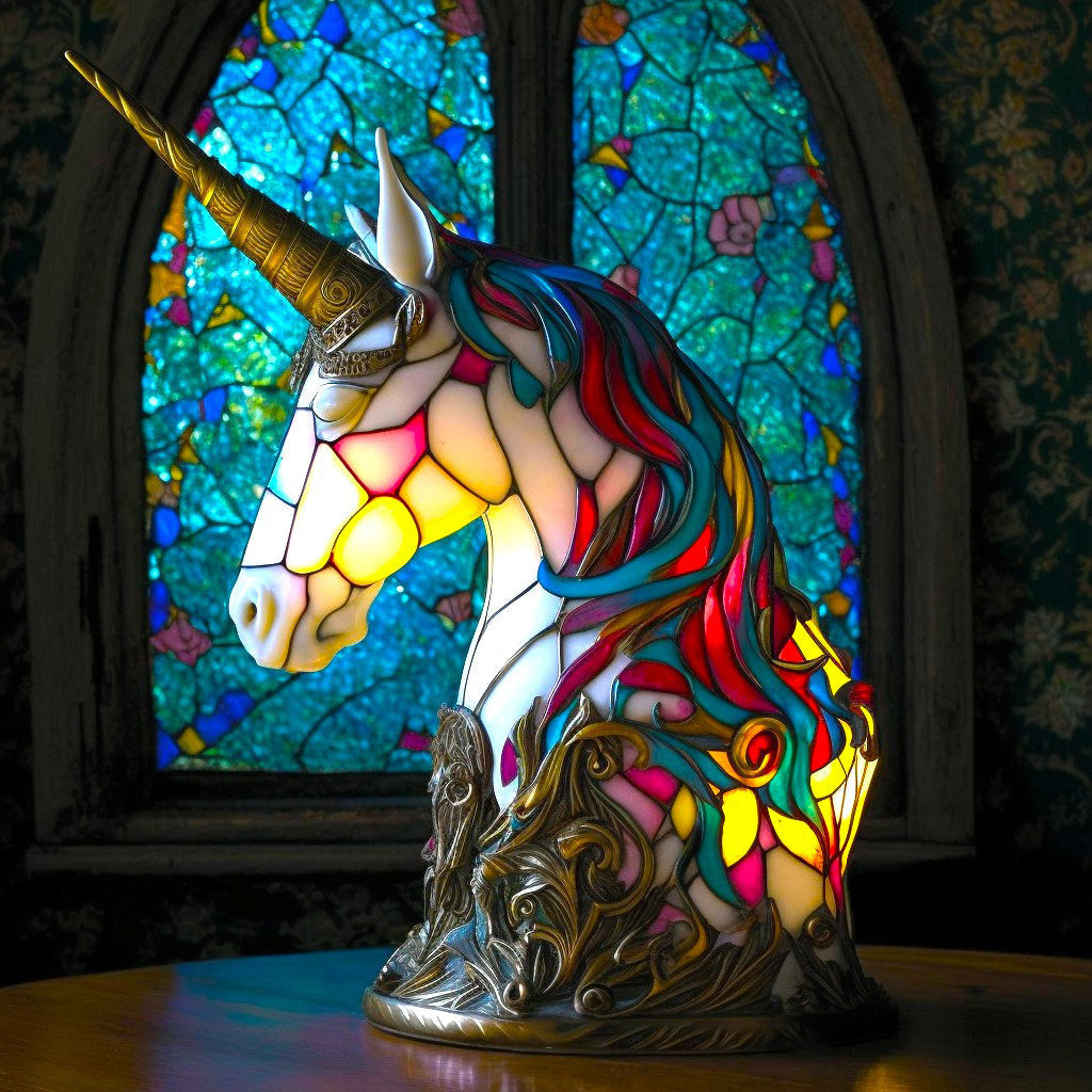 Colorful Stained Glass Animal Table Light