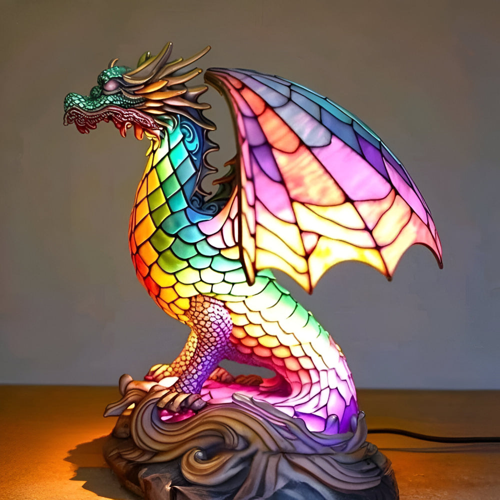Colorful Stained Glass Animal Table Light