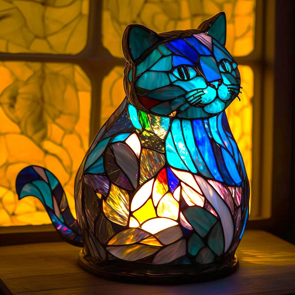 Colorful Stained Glass Animal Table Light