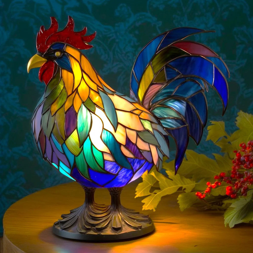 Colorful Stained Glass Animal Table Light