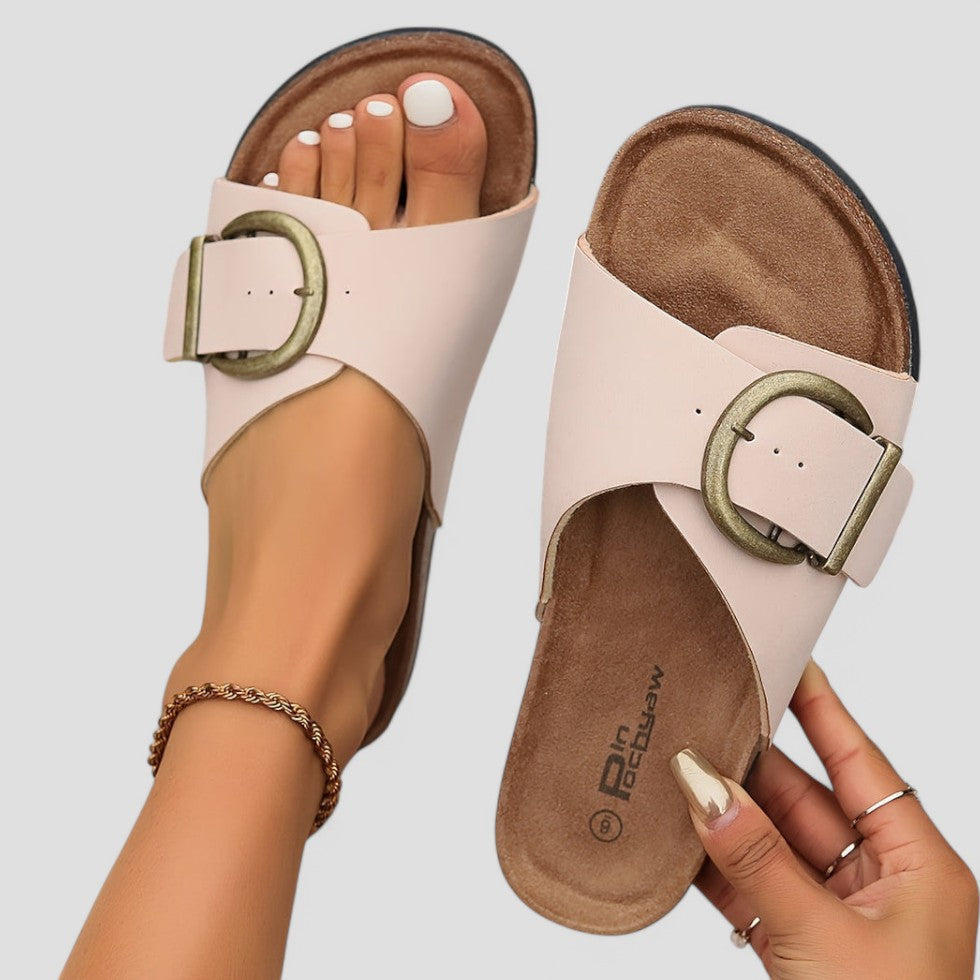 VogeLuxe | Women’s Buckle Strap Beach Slippers