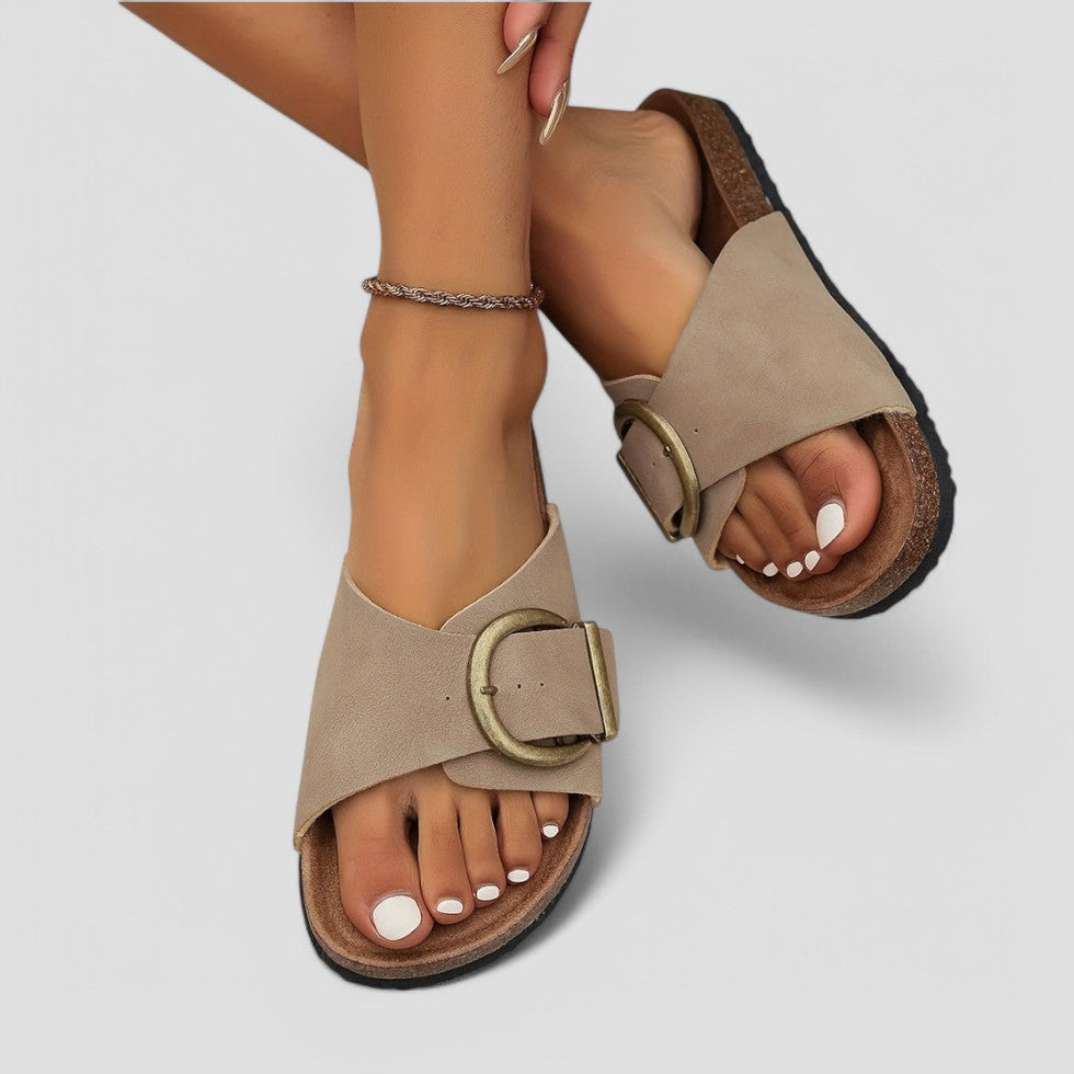 VogeLuxe | Women’s Buckle Strap Beach Slippers