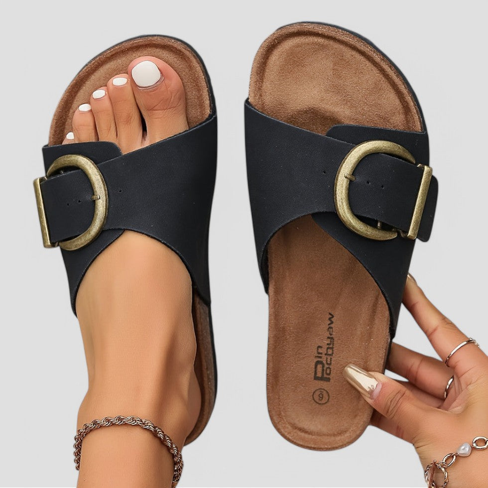 VogeLuxe | Women’s Buckle Strap Beach Slippers