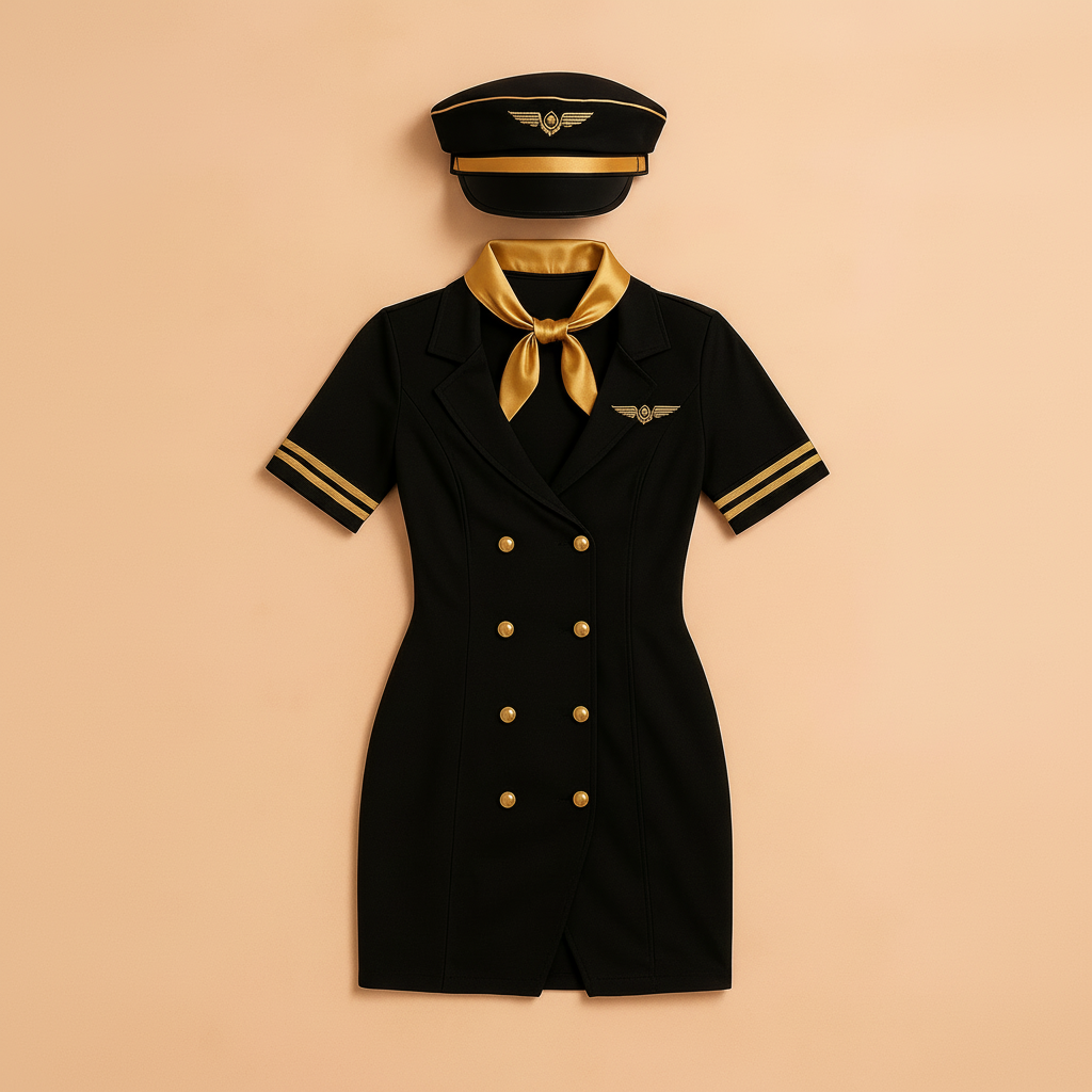 Ladies Air Hostess Fancy Costume Party Dress Uniform - VogeLuxe