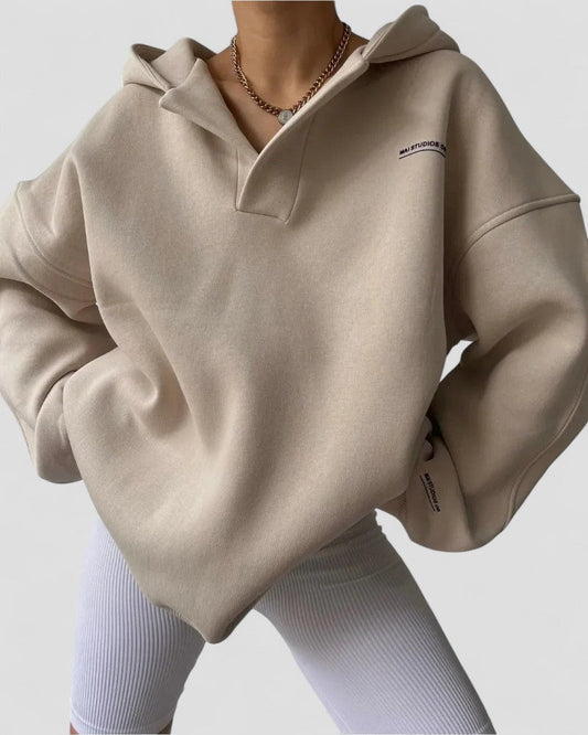 VogeLuxe | Women’s V-neck Hooded Pullover