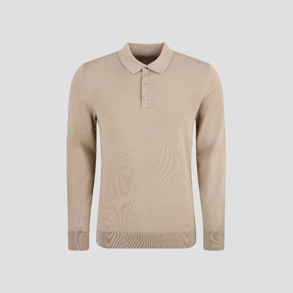 Cotton Long Sleeve Polo Shirt for Men