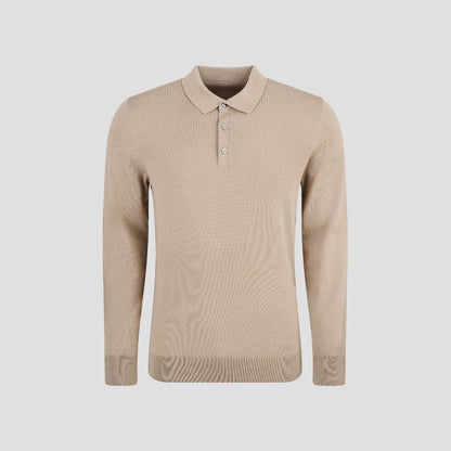Cotton Long Sleeve Polo Shirt for Men